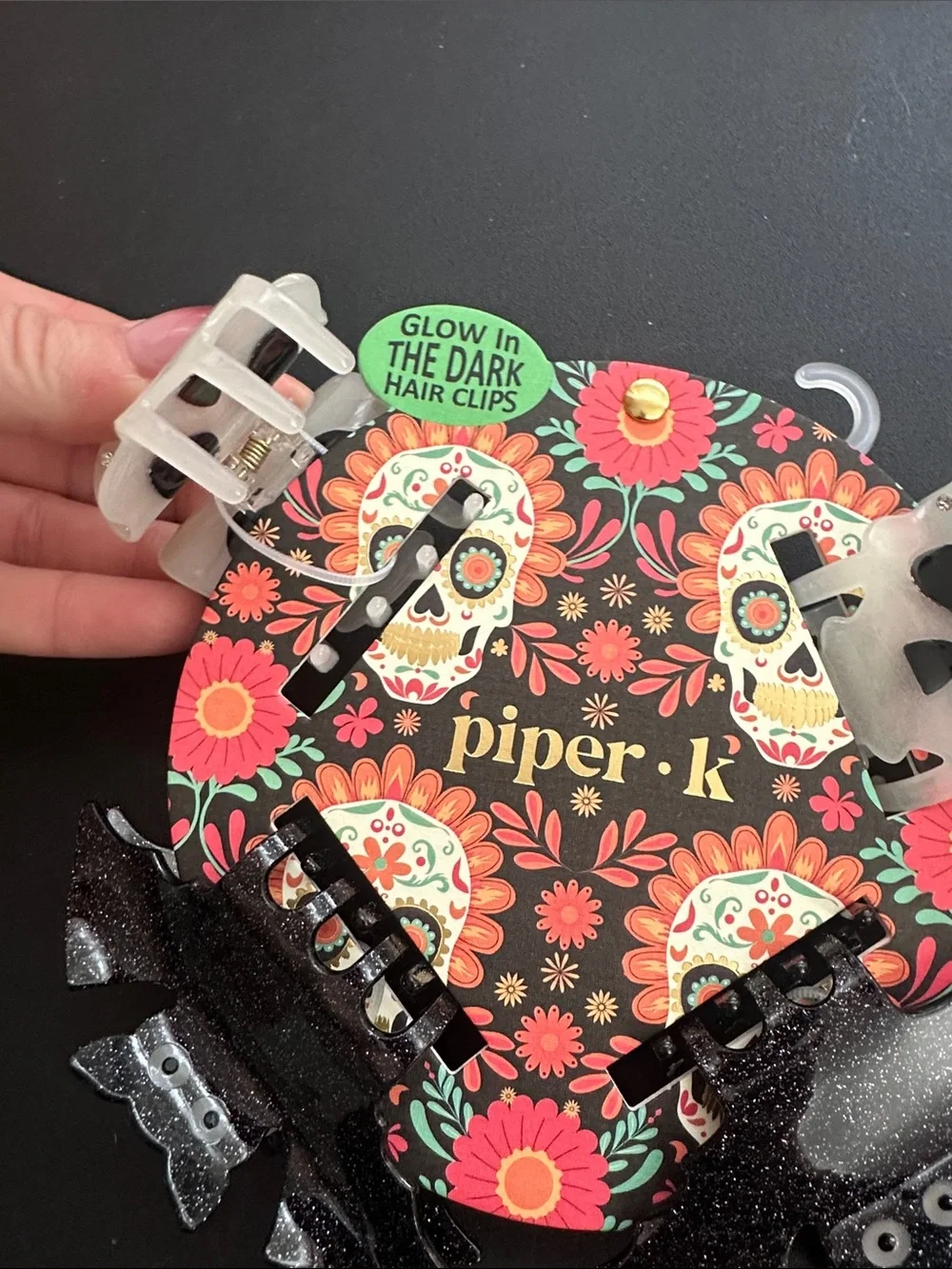 Piper K Halloween glow in the dark hair clips set of 4